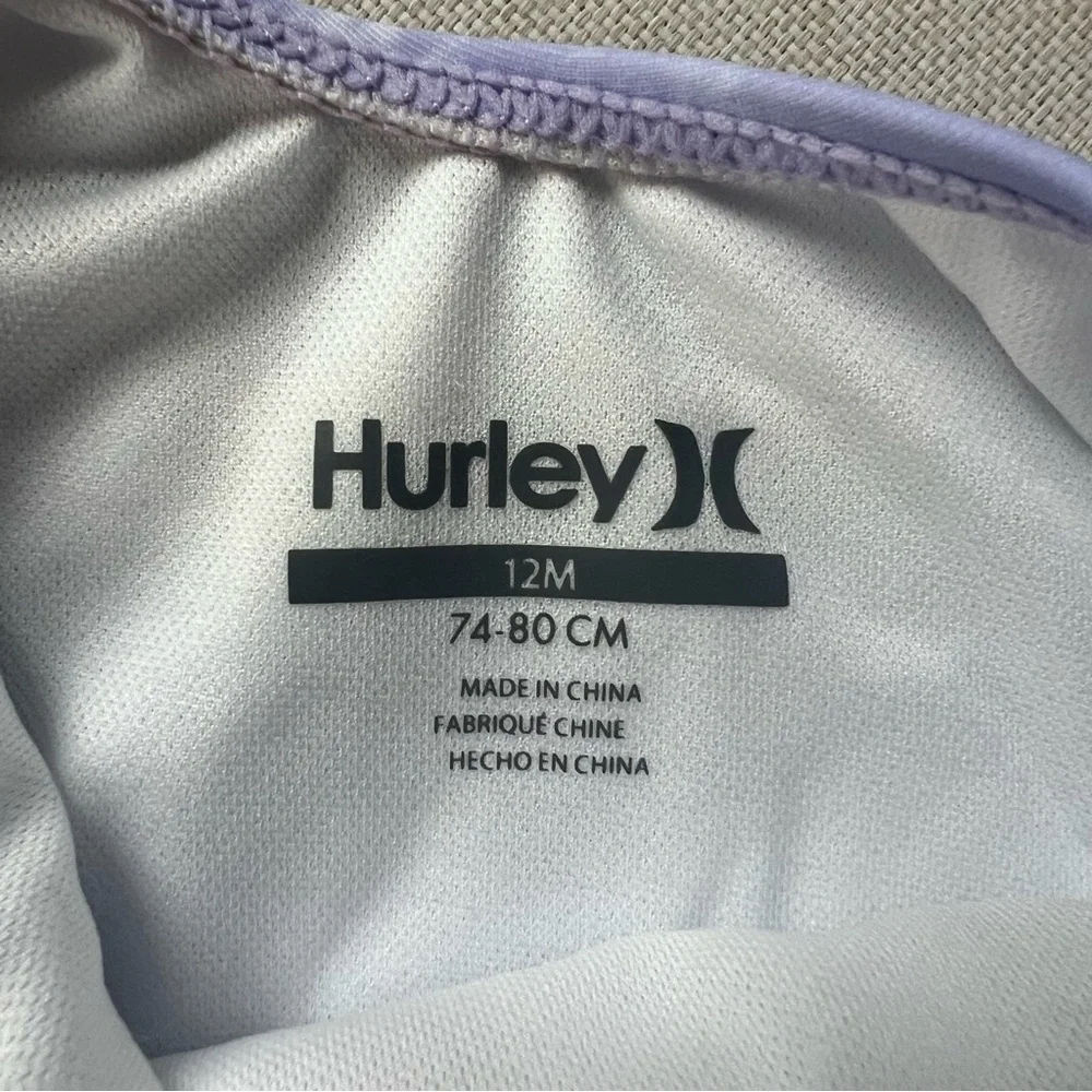NWT Hurley Lavender Tie-Dye Infant Swimsuit w/ Sequin Seahorse Unicorn 12 Months